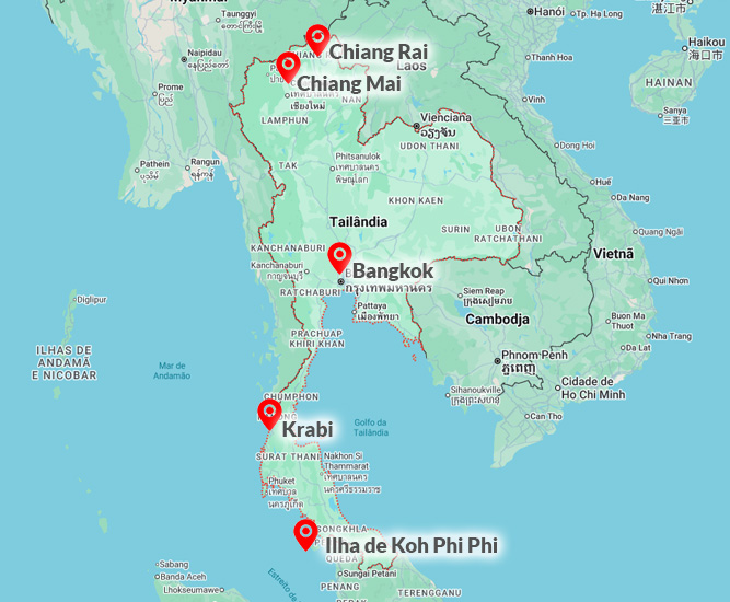 Viagem Tailandia Mapa